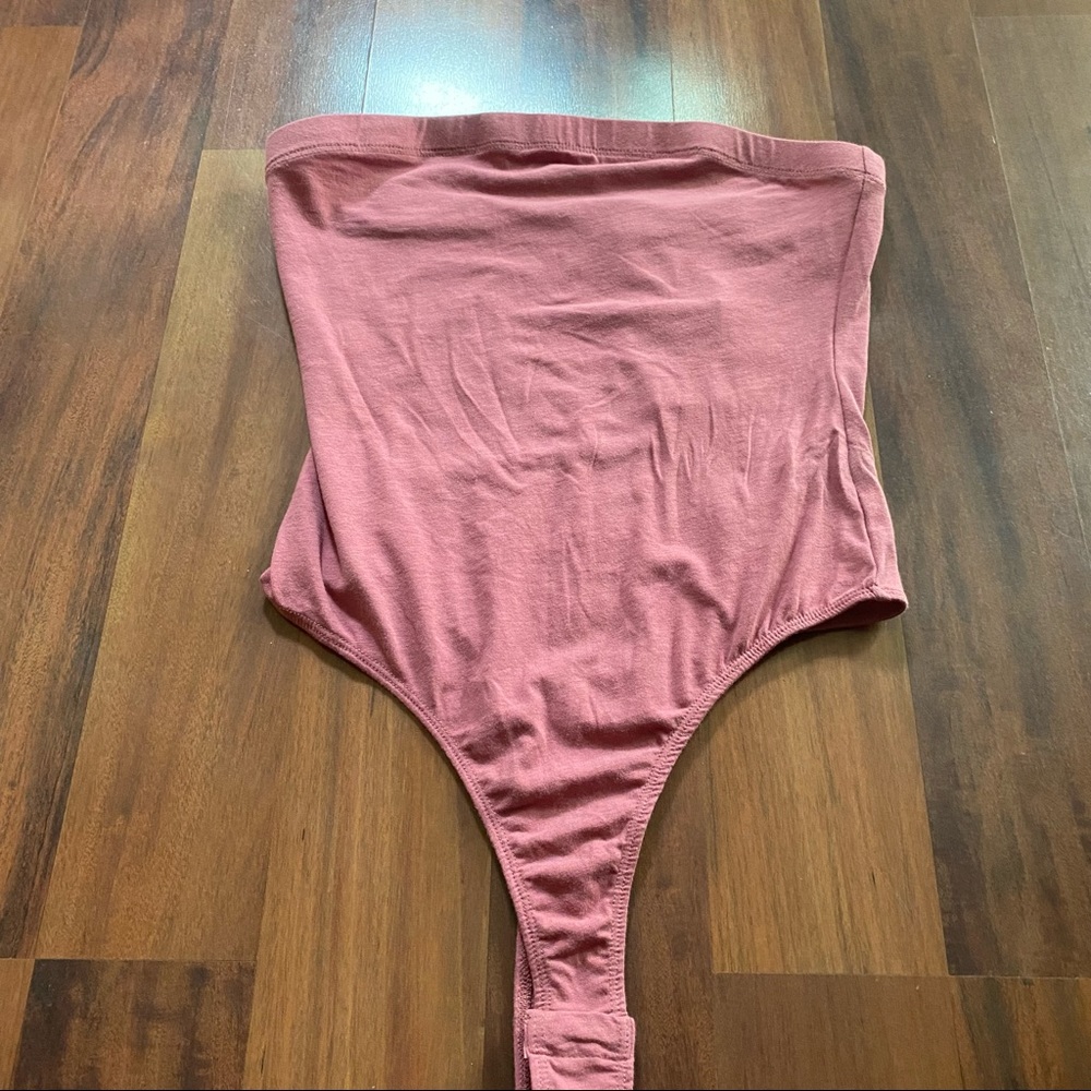 Strapless pink bodysuit mauve large